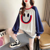 秋の新作スマイル長袖Tシャツトップス<U-5028>