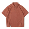 新作 ルーズシルエット ハーフジップ ポケット付き Tシャツ U-13134