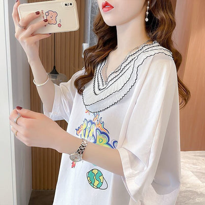 【半額！期間限定！！】オシャレ度満点 キュート 着心地抜群 プリント 全3色 Tシャツ カットソー＜U-8536＞