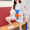 【個性派】 プリント カジュアル ビッグロゴ ゆったりトップス 半袖Tシャツ 全2色＜U-4940＞