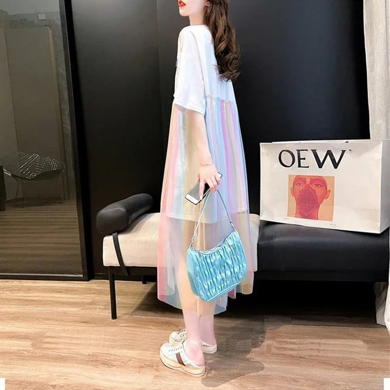 着心地抜群 3色選択可 女性力を高める チュール ワンピース＜U-3067＞