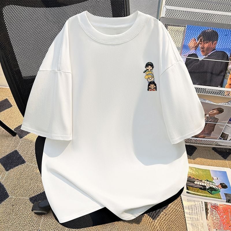 新商品 カジュアル 定番シンプル プリント 全6色 半袖Tシャツ<U-8767>