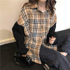オシャレ度満点 カジュアル POLOネック チェック柄 シャツ ブラウス＜isf-2641＞