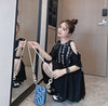 柔らかくて優しい印象 ファッション 美人度アップ プリント 全3色 半袖 Tシャツ <U-9088>