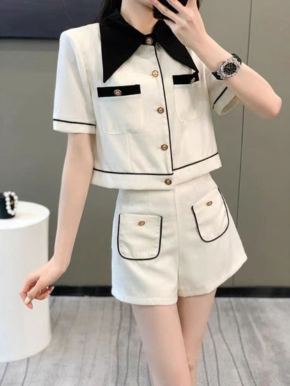 美人度アップ エレガント 絶対流行 上質 半袖Ｔシャツⅹパンツセット<U-6609>