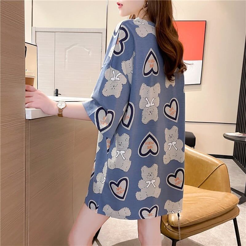 好感度満載 プリント 美感いっぱい Tシャツ カットソー＜U-3343＞