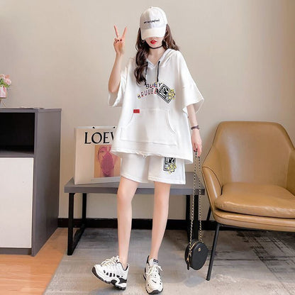 夏に嬉しい機能付き  カジュアル 半袖Ｔシャツⅹパンツセット全2色<U-11282>