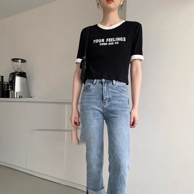 ゆったり感アップ アルファベット ファッション Tシャツ カットソー＜U-3077＞