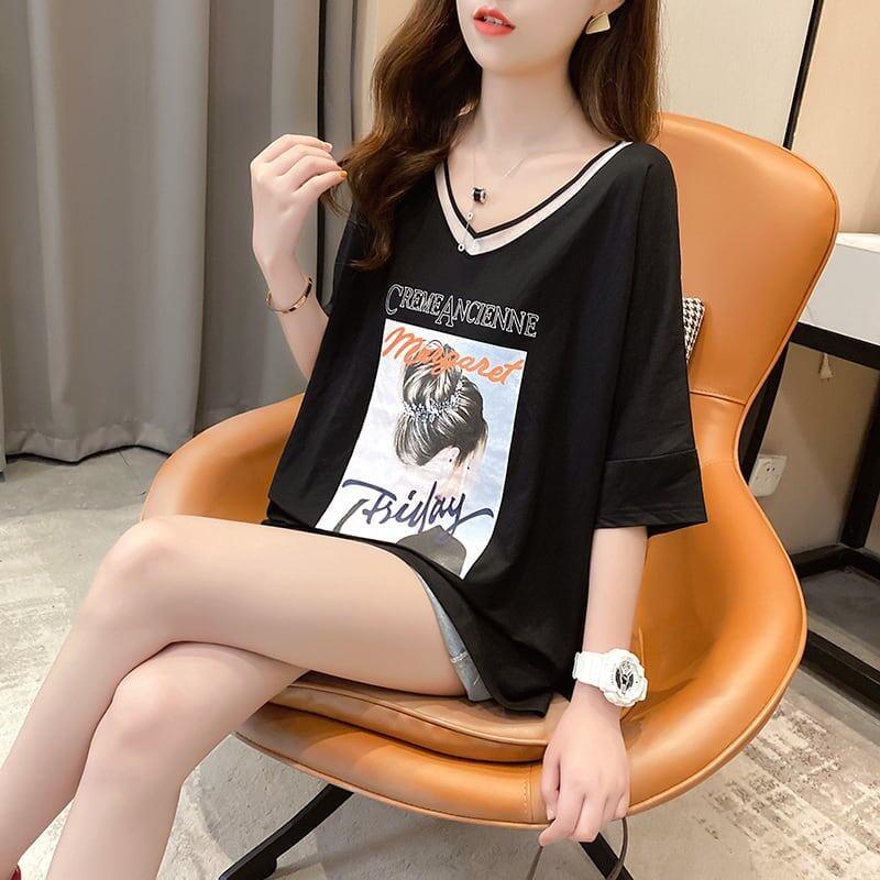 着心地抜群 3色選択可 女性力を高める Vネック Tシャツ カットソー＜U-3094＞