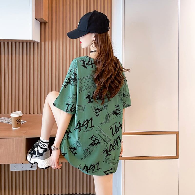 オシャレ度満点 プリント カジュアル Tシャツ カットソー＜U-3301＞