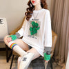 女性力を高める ラウンドネック 着心地抜群 プリント Tシャツ カットソー＜U-2865＞