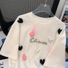 絶対欲しい ホットダイヤモンド キュート 三次元の愛 ゆったり 半袖Tシャツ＜U-8823＞