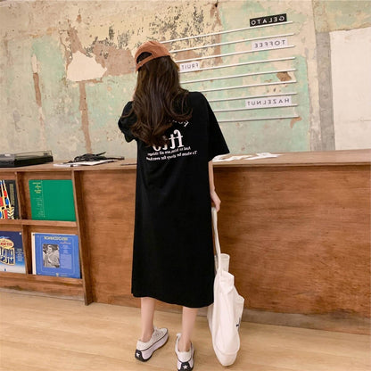 美人度アップ プリント チャーミング Tシャツ カットソー ワンピース＜U-3602＞