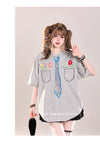 定番シンプル 絶対流行 今季マストバイ 早い者勝ち カジュアル 2色選択 Tシャツ<U-11664>