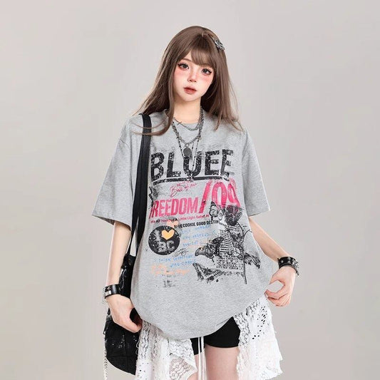 ファッション 早い者勝ち 絶対流行 カジュアル 2色選択 Tシャツ<U-11580>
