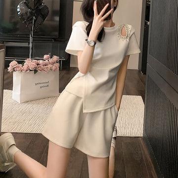 今季マストバイ 個性派 ファッション 半袖Ｔシャツⅹパンツセット<U-11568>