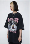 見逃し厳禁 ファッション ストリート系 ヴィンテージ加工 プリントTシャツ ＜U-2893＞