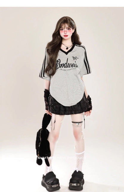 絶対欲しい アバンギャルド おしゃれ度高め プリント全2色 半袖Tシャツ<U-9244>