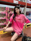レイジースタイルドーパミングラデーションタイダイオールマッチ半袖Tシャツ<U-2895>