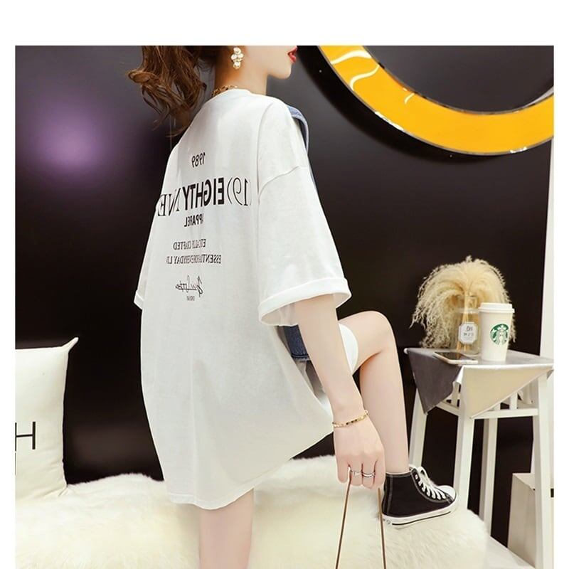 着回し力抜群 レイヤード風 カジュアル ゆったり 2色選択 半袖Tシャツ＜U-8958＞