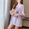 好感度満載 切り替え 美感いっぱい プリント Tシャツ カットソー＜U-3548＞