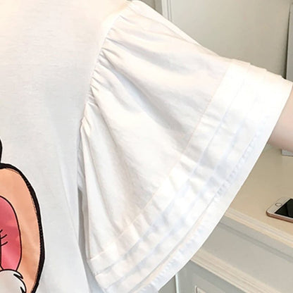 スタイリッシュ プリント 一目惚れ Tシャツ カットソー ワンピース＜U-3440＞