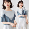 【半額！期間限定！！】 ファッション 定番シンプル 上質 シフォン 半袖<U-6595>