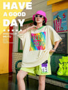 話題沸騰中 都市ファッショ オシャレ デザイン  ゆったり プリント 半袖Tシャツ＜isf-9171＞