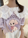スウィート ワンちゃんロゴ 韓国系 ゆったりTシャツ半袖<U-4882>