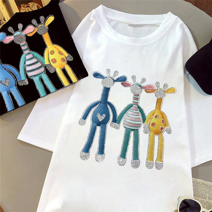 活躍する優秀アイテム ホットダイヤモンド 高見えデザイン 全2色 半袖Tシャツ<U-9250>