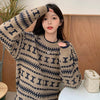 超人気  厚手 ゆったりニットセーター<U-4683>