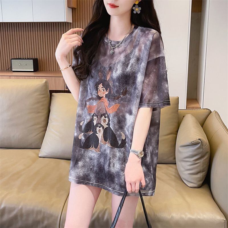 着回し力抜群 絞り染め アバンギャルド プリント 3色選択 半袖Tシャツ＜U-8575＞