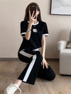 超人気 カジュアル 知的 シンプル Tシャツ＋パンツ ＜U-8460＞