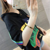 オシャレ度満点 切り替え カジュアル プリント Tシャツ カットソー＜U-3491＞