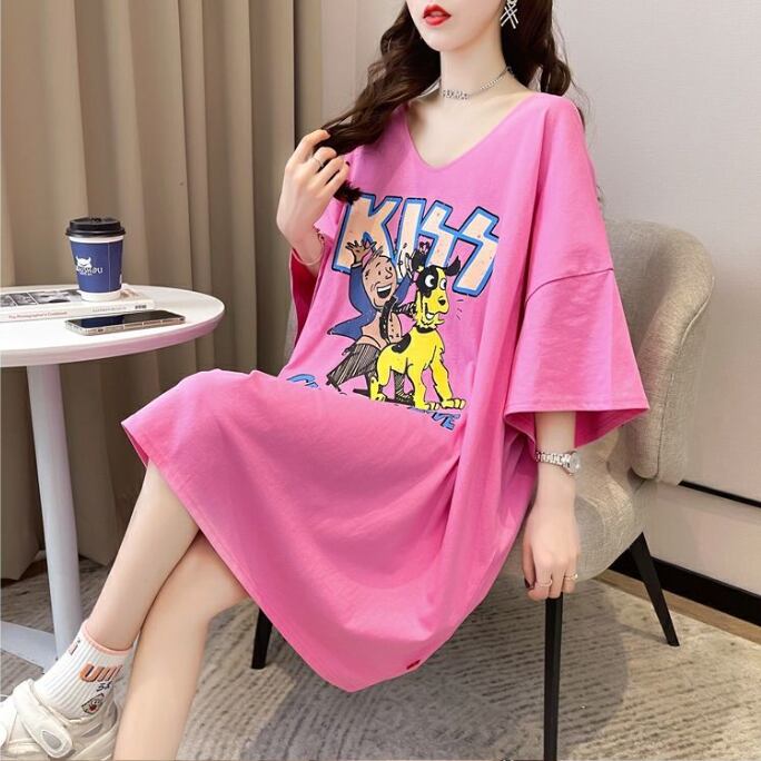 ファッション ゆったり プリント 全4色 半袖 Tシャツ＜U-11518＞
