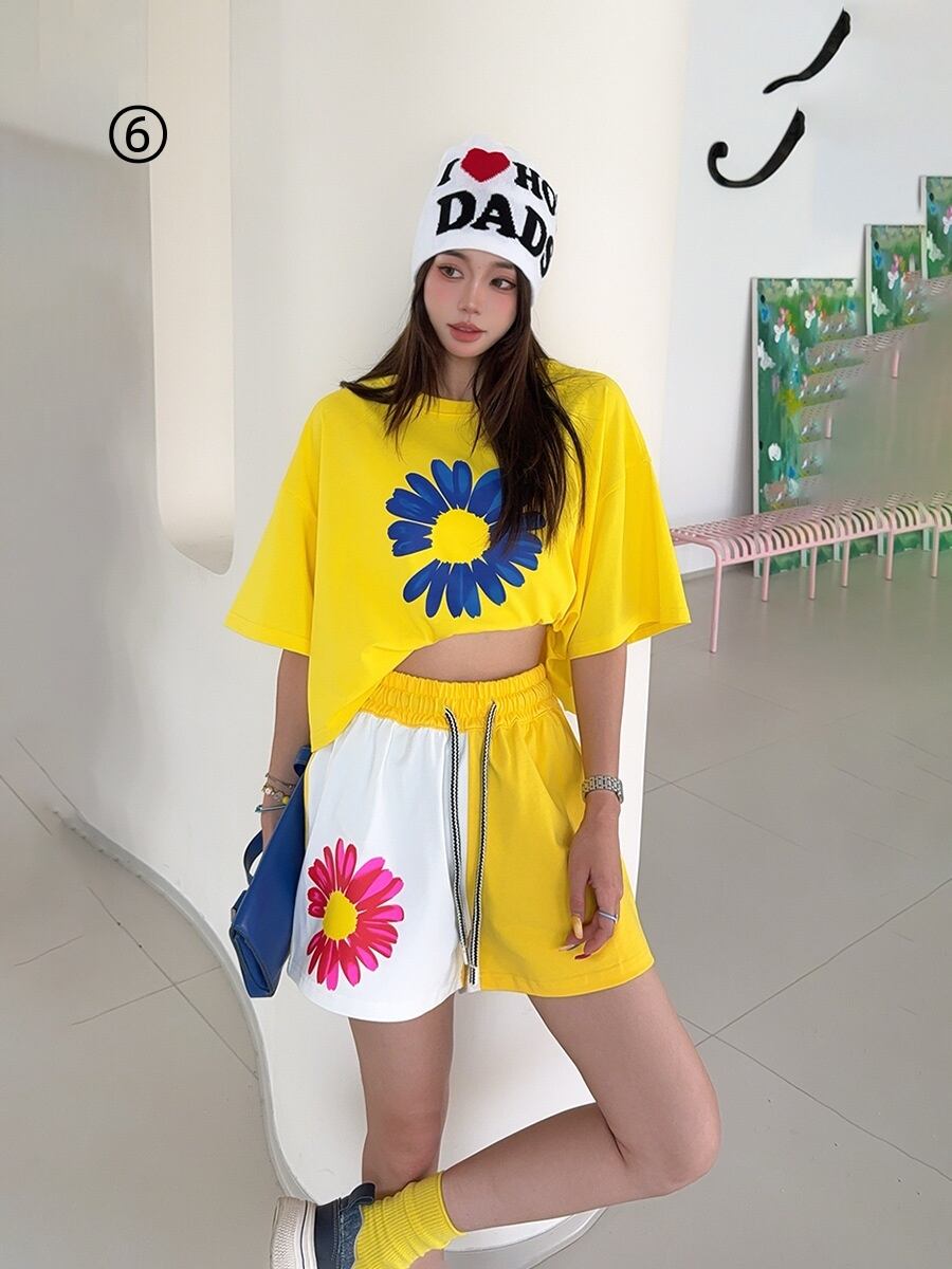 好感度UP カジュアル 真夏も快適 半袖 Tシャツ ショートパンツ セットアップ ＜U-11374＞