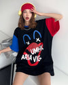 お勧めカラーマッチング ゆったり ビッグロゴ 半袖Tシャツ 全2色＜U-4838＞