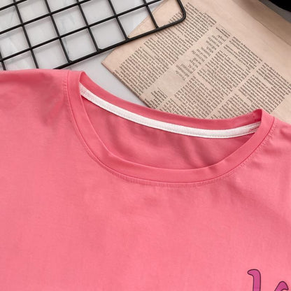 新商品 プリント ファッション ゆったり 全4色 半袖 Tシャツ＜U-11443＞