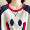 秋の新作スマイル長袖Tシャツトップス<U-5028>