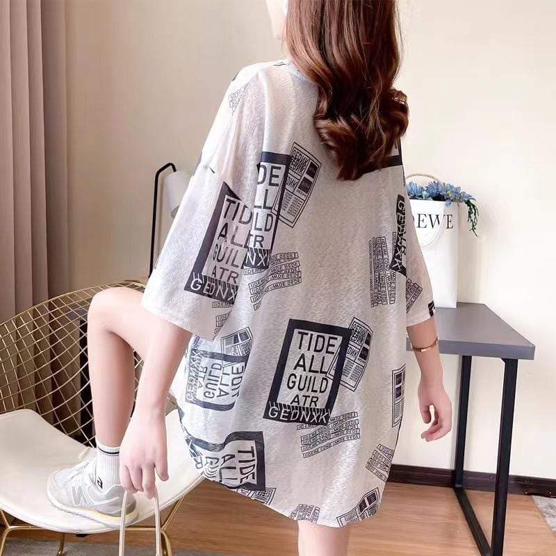 【半額！期間限定！！】美人度アップ プリント カジュアル ゆったり 半袖Tシャツ＜U-8490＞