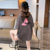 可愛いピンク月柄 Tシャツ 刺?入り 丸襟 半袖＜U-2832＞
