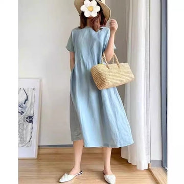 定番シンプル プラスベルベット 美人度アップ 5色 ニットワンピース <U-12084>