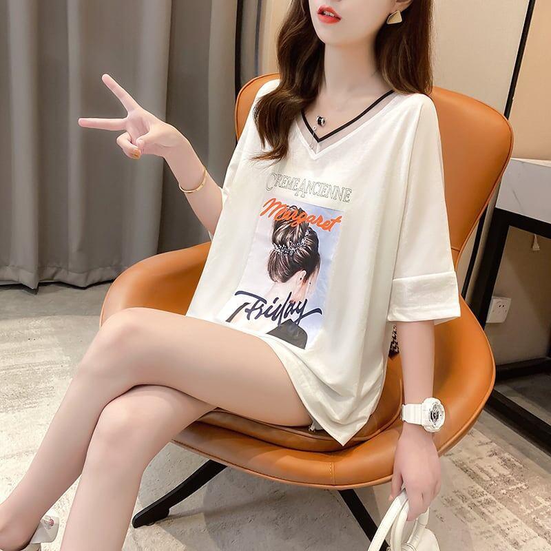 着心地抜群 3色選択可 女性力を高める Vネック Tシャツ カットソー＜U-3094＞