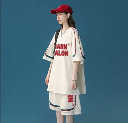 大好評 ファッション カジュアル ルーズ半袖Ｔシャツⅹパンツセット<U-6539>
