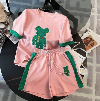 大好評 カジュアル 話題沸騰中 切り替え 全3色 半袖 Tシャツ ショートパンツ セットアップ ＜U-9007＞