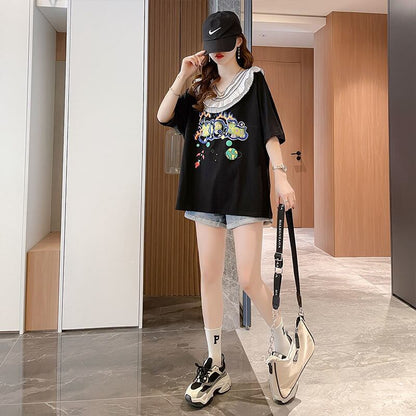 【半額！期間限定！！】オシャレ度満点 キュート 着心地抜群 プリント 全3色 Tシャツ カットソー＜U-8536＞