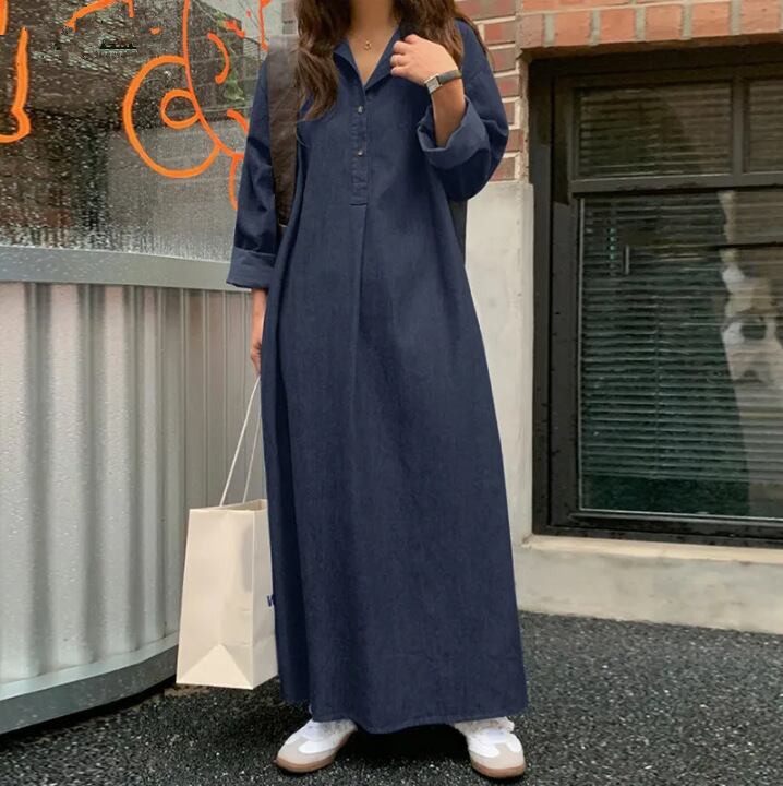 デニム 美人度アップ 今季マストバイ デザイン性抜群 2色選択可 ワンピース<U-11228>