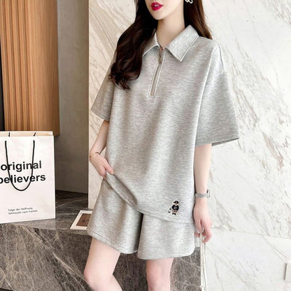 ファッション 切り替え ゆったり感アップ Tシャツ＋ショートパンツ セットアップ＜U-3616＞
