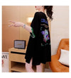 アルファベット プリント ドロップショルダー ロングTシャツ ゆったり＜U-2888＞