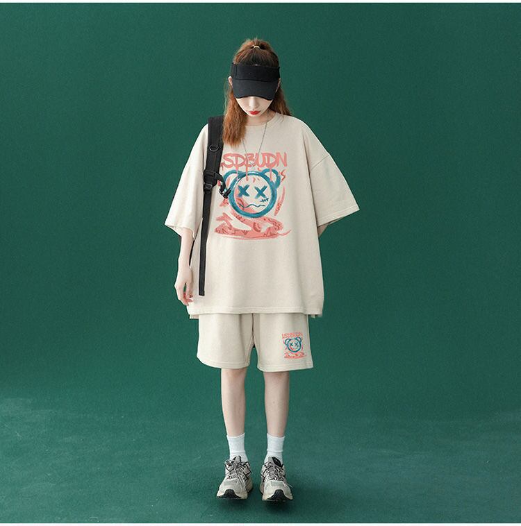 早い者勝ち  半袖Ｔシャツⅹパンツセット全4色 男女兼用<U-6554>